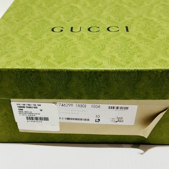 Gucci Run 10/US 10.5 Touch Strap Sandals Square G Jacquard Canvas Black NIB $970 - Picture 10 of 12